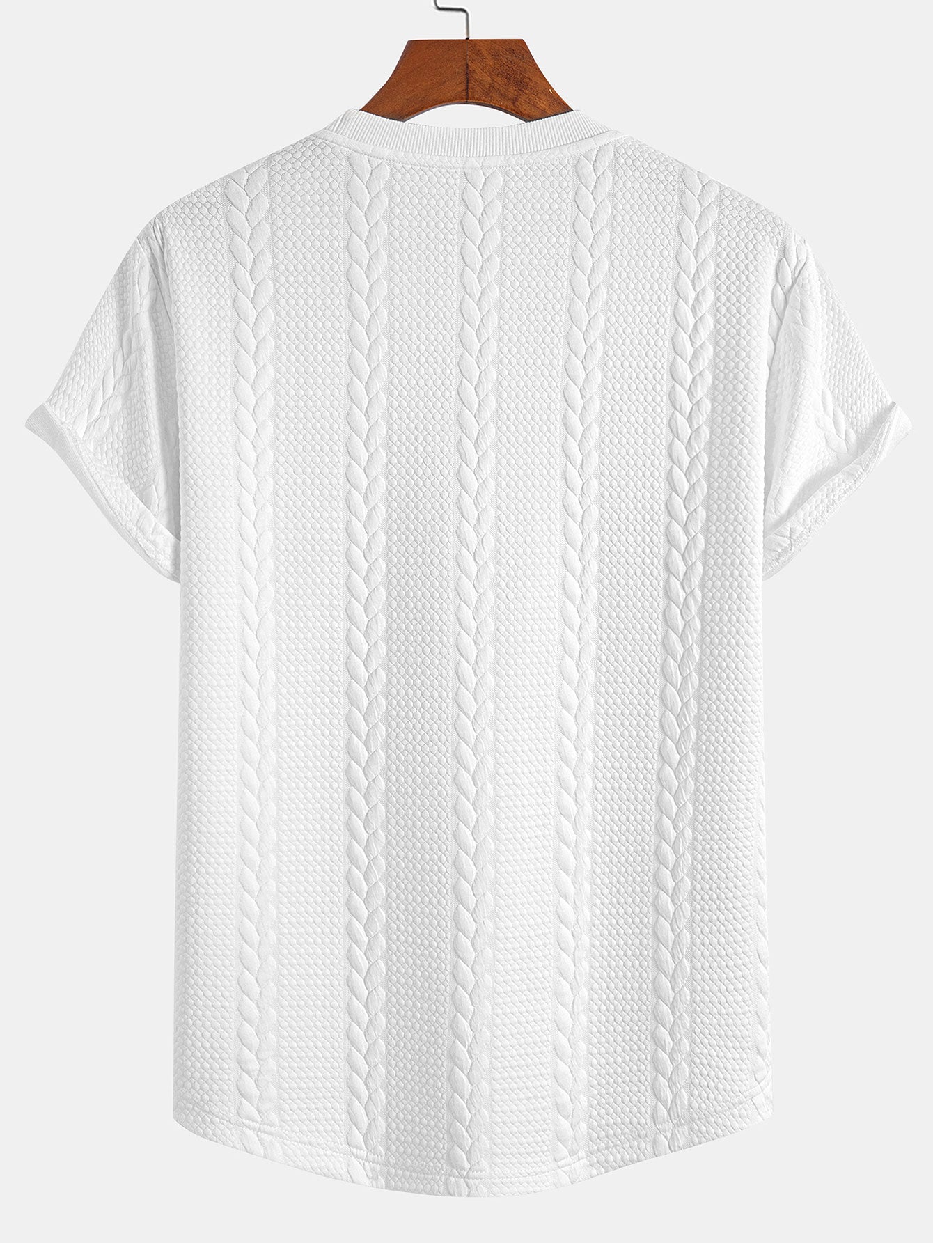 Aarón® | T-shirt con orlo ad arco in jacquard intrecciato e pantaloncini in jacquard intrecciato